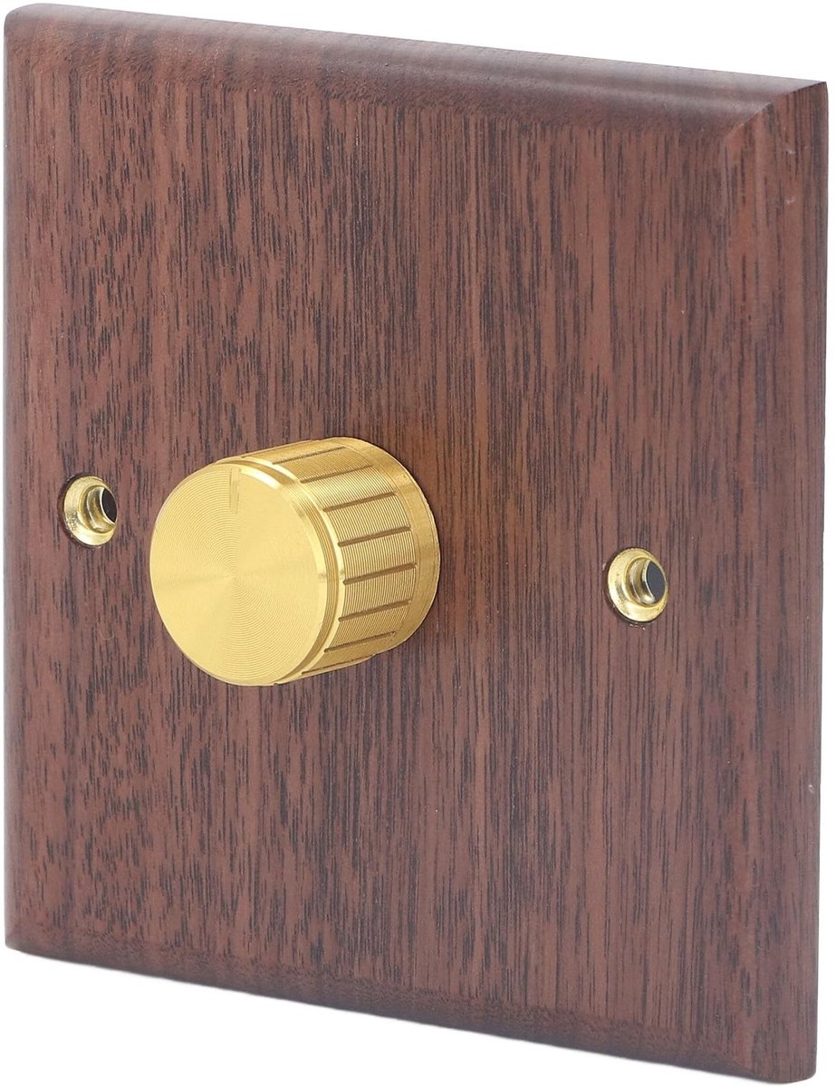SPHProducts - Dimmer Switch - Decoratieve Lichtschakelaar - stijlvolle bediening - Zwarte Walnoot - energiezuinig - verlichting - modern - koperen kno