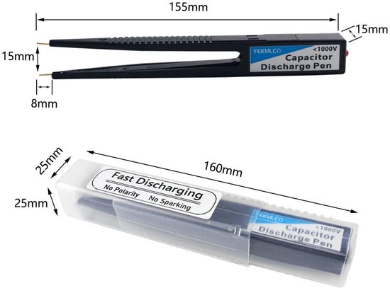 aladdien - Hoogspanning Ontlading Pen - Snelle Reparatie Tool - Compact Formaat - Capacitieve Afvoer Pen - Voor Elektronica - 16 x 16 x 2,5 cm — afbeelding 3