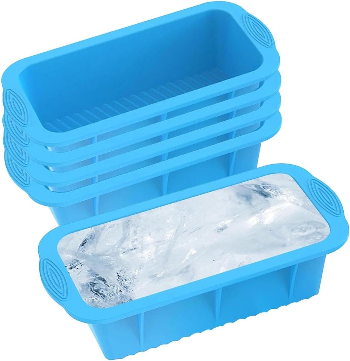 IJsblokjesvorm - Diepvriescontainers - Drankjes Koelen - Naadloos Loskomen - 5 Stuks - Blauw