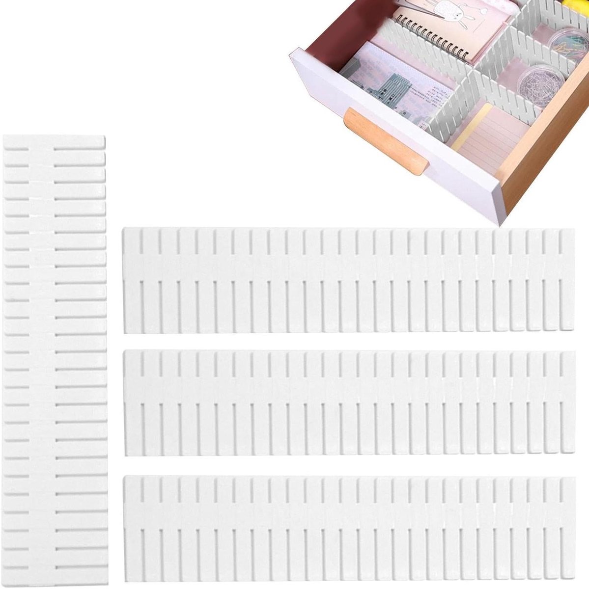 Ladeverdelers - Lade organizers - Laden organiseren - Verstelbaar op maat - 37 cm - Wit