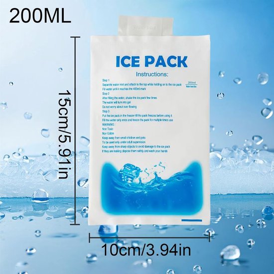 Gel Koelpack - IJscompressen - Voedsel Vers Houden - Herbruikbaar - 8 Stuks - Blauw — afbeelding 4