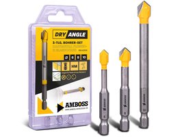 Amboss DryAngle Set met tegelboor, diameter 6/8/10 mm, met keramische boor, zeskantige schacht voor boormachines, glas, wandtegels, dakpannen, keramische boren