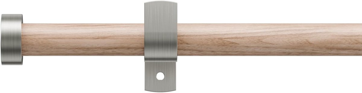 Extendable Curtain Rod 30-280cm, New Upgraded Dia 19mm Wood Grain Curtain Rod with End Cap