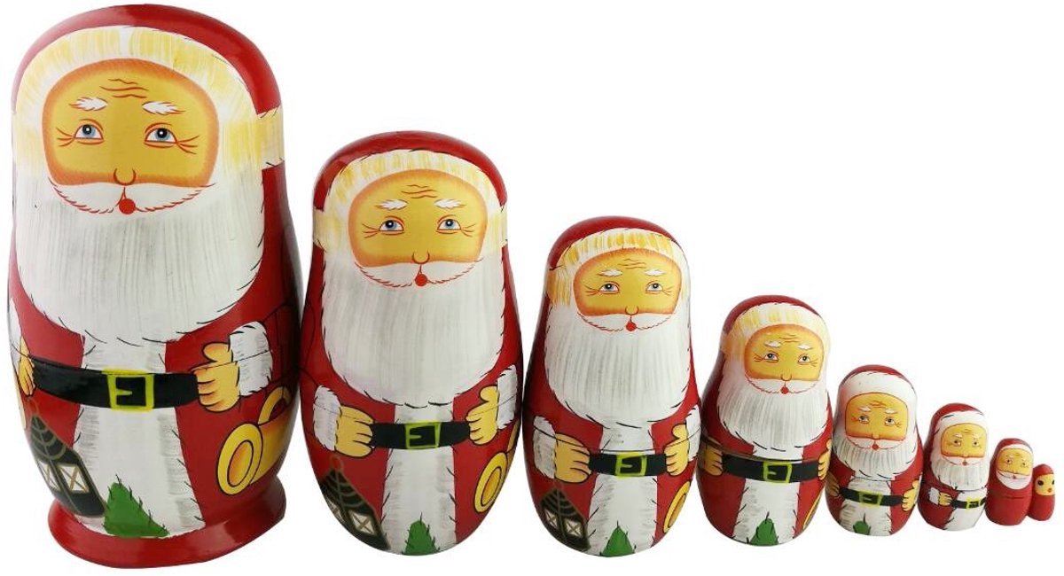 aladdien - Matryoshka Populaire Russische Nestpoppen - Handgemaakt - Santa Claus Design - Speelgoed voor Kinderen - Geschikt voor Meisjes