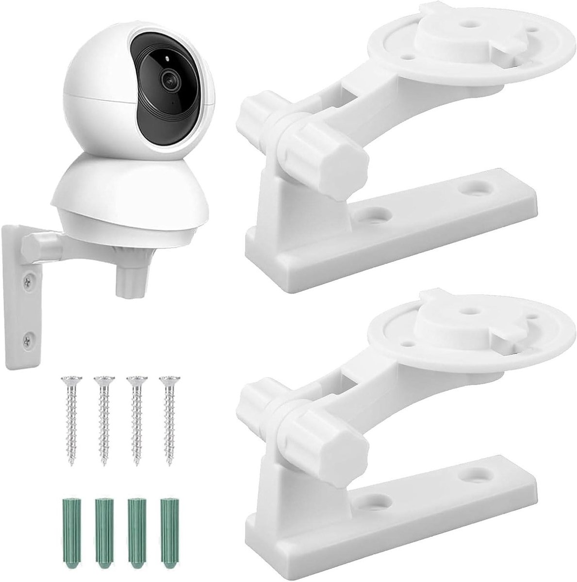 Camerahouder Set - Wandmontage Beugel - Beveiliging Verbeteren - 180 Graden Draaibaar - 2 Stuks - Wit