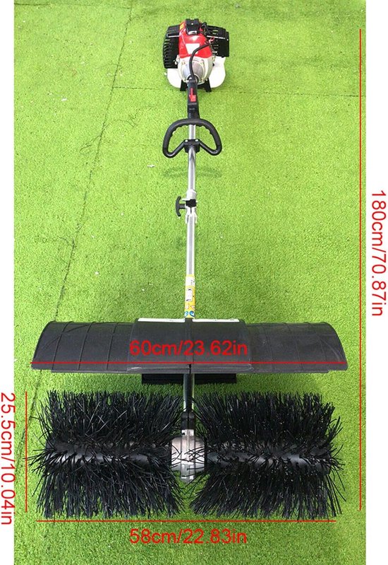 Benzine Veegmachine - Aan veger - Terrassen reinigen - 58 cm werkbreedte - 52cc motor - Niet gespecificeerd — afbeelding 2