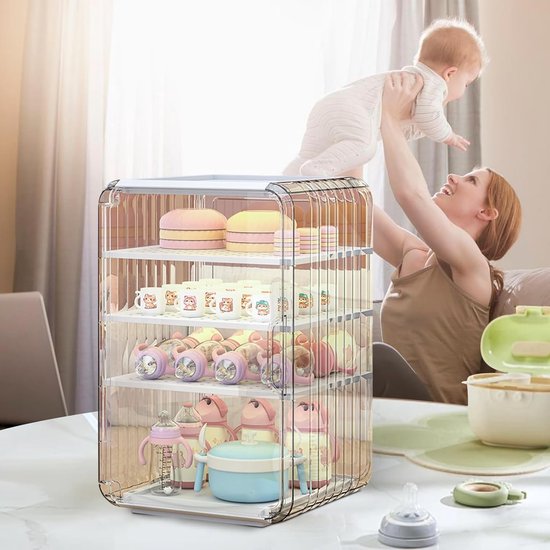 Flessen Organizer - Opbergbak - Baby Flessen - Stofdicht Ontwerp - 31 cm Breed - Wit — afbeelding 5