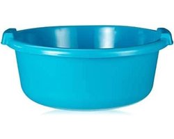 Veegbak - Stoffer en blik - Schoonmaken - Stevig kunststof - 20 Liter - Blauw