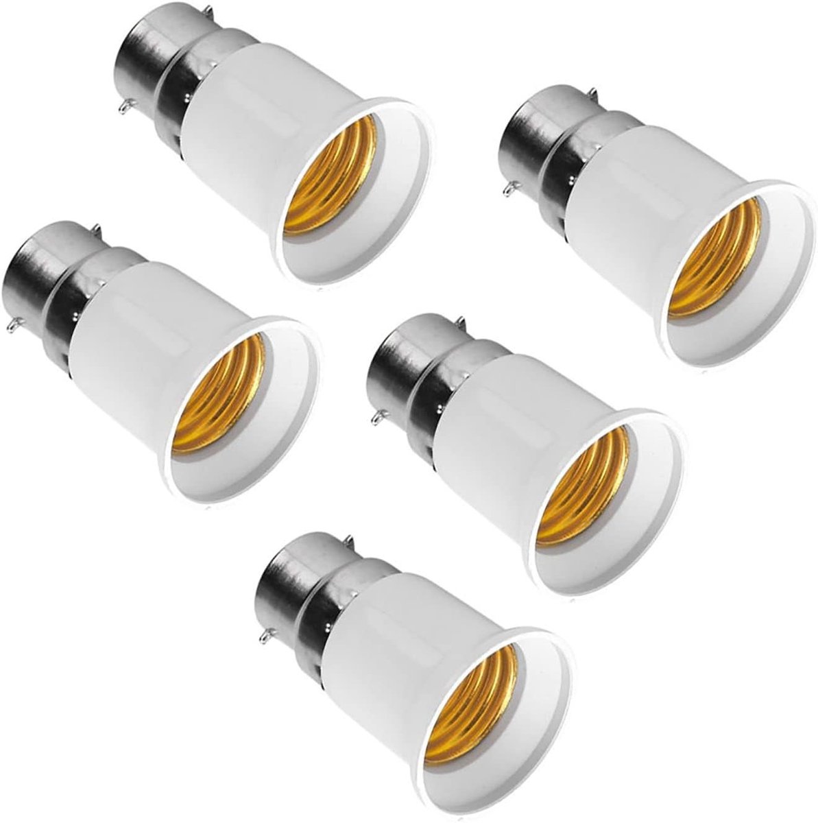 Lamp Adapters B22 naar E27, 5 Stuks LED Lamp Holders, Converter voor Lichtbulb Socket, Geschikt voor Thuisgebruik en Verlichting