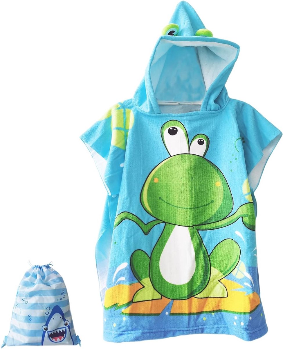 Zachte en Absorberende Poncho Handdoek met Kap voor Thuis, Strand en Zwembadgebruik