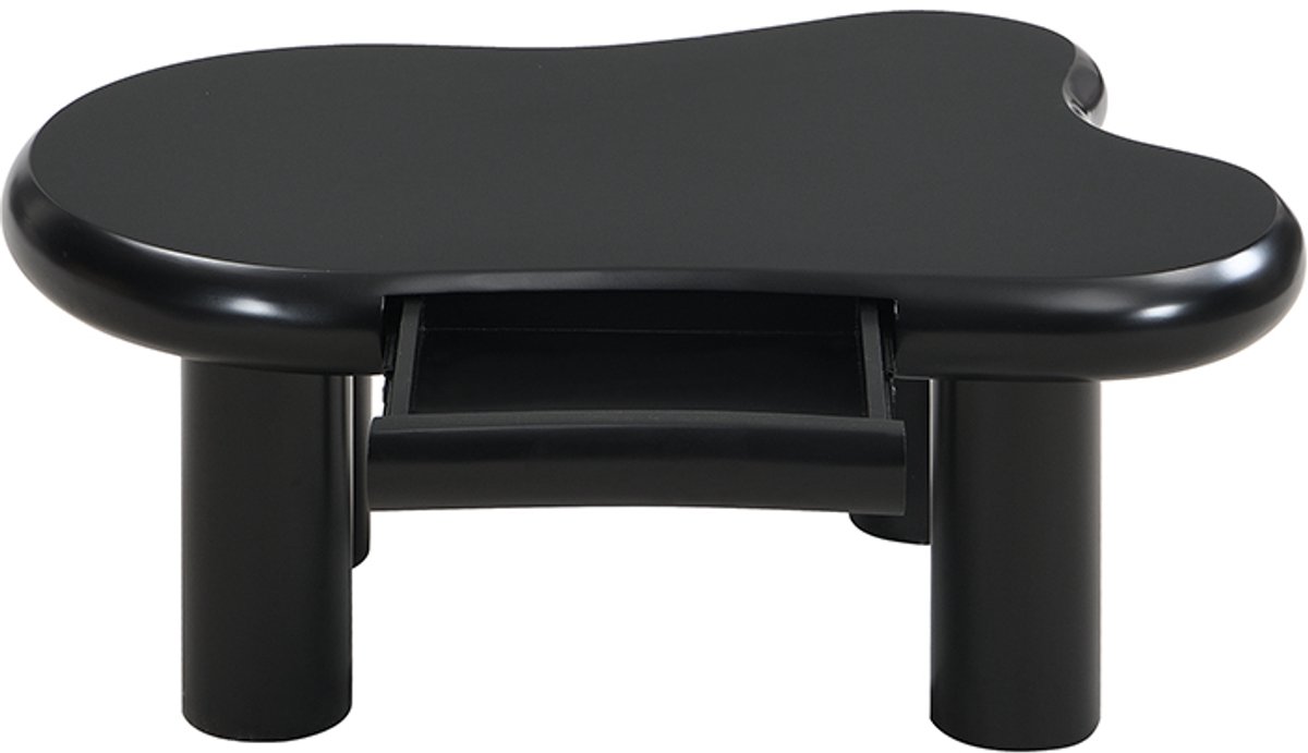 YYchan Salontafel - Wolkvormige Koffietafel met Lade - met 16-kleuren LED Verlichting - Organisch Design - 98 cm - Zwart