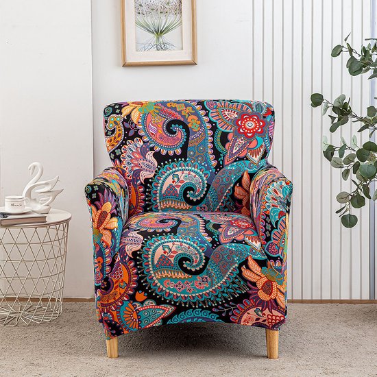 Stoelhoes – Elastische stoelhoes – Geschikt voor fauteuils/relaxstoelen – Afneembare stoelhoes – Elastische bankhoes met armleuningen – Hoes voor banket-/leesfauteuils – Geschikt voor bureaustoelen, eetkamerstoelen, kaptafelstoelen en keukenstoelen