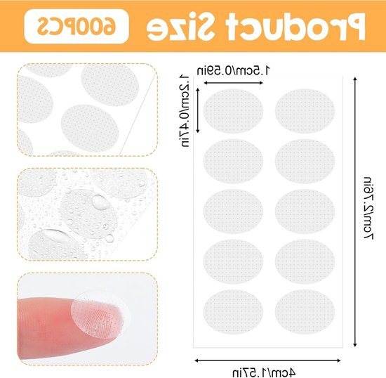 Earlobe Support Patches voor Oorbellen - Transparante Stickers voor Zware Oorbellen, Onzichtbare Stabilisatie voor Oorlellen, 600 Stuks — afbeelding 4