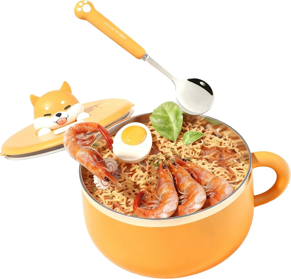 Bowl met Deksel 1200ml van Roestvrij Staal, Geschikt voor Magnetron, Ideaal voor Noodles, Soepen, Bento en Salades