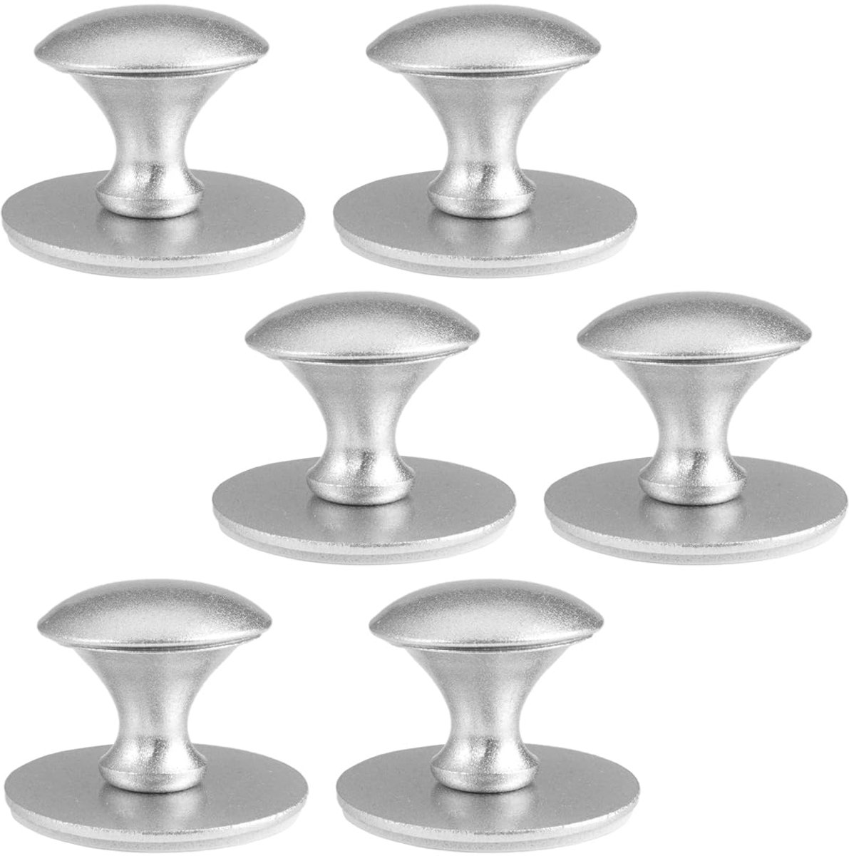 carmdering - Zelfklevende Kastgreep - Meubelknop Rond - Deurklink Roestvrij Staal - Zonder Boren Monteren - Anti Slip Comfort - Rvs 304 Materiaal - Mat Zilver Afwerking - Voor Gladde Oppervlakken - Set Van 6 Stuks