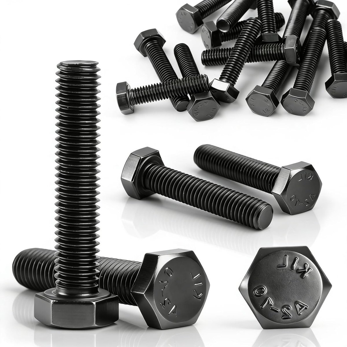 M8 x 30mm Zwarte Hex Schroeven - 12 Stuks voor Meubelreparatie, Buitenconstructies en Ventilatiekanalen