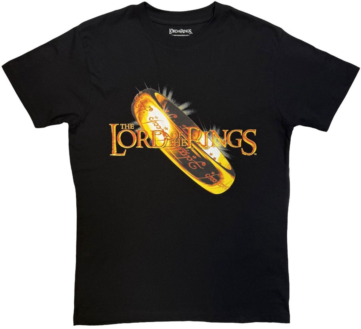 The Lord of the Rings - Shiny Gold Ring Heren Tshirt - M - Zwart