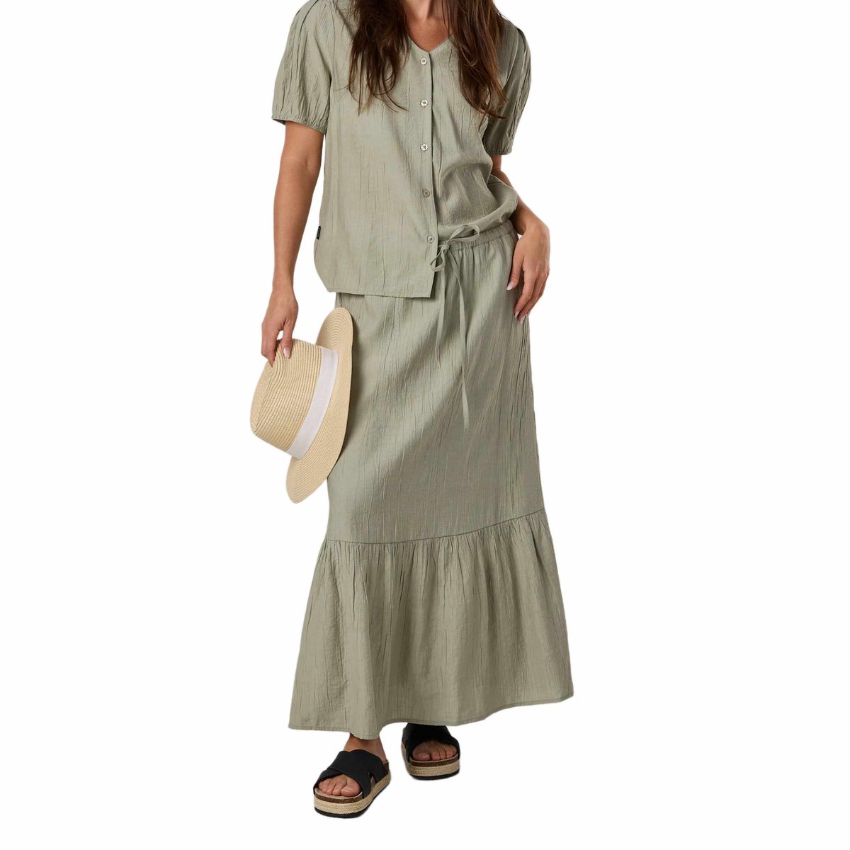 Seaside Savannah Crinkle Lange Rok – Rok voor dames – Maat 44