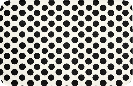 Badmat 60x40 cm - Antislip - Klassiek - Stippen - Zwart - Badmatten voor badkamer - Badkamermat - Douchemat - Badkamer mat