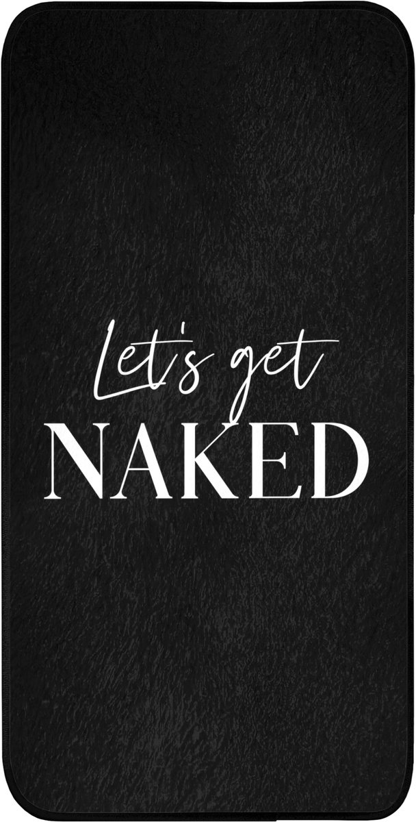 Badmat 60x120 cm - Antislip - Quotes - Let's get naked - Zwart - Spreuk - Badmatten voor badkamer - Badkamermat - Douchemat - Badkamer mat