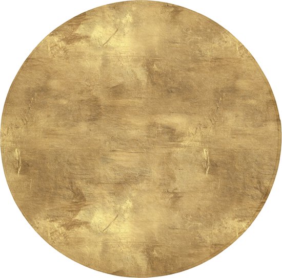 Badmat rond 70x70 cm - Antislip - Industrieel - Textuur - Goud - Badmatten voor badkamer - Badkamermat - Douchemat - Ronde badkamer mat