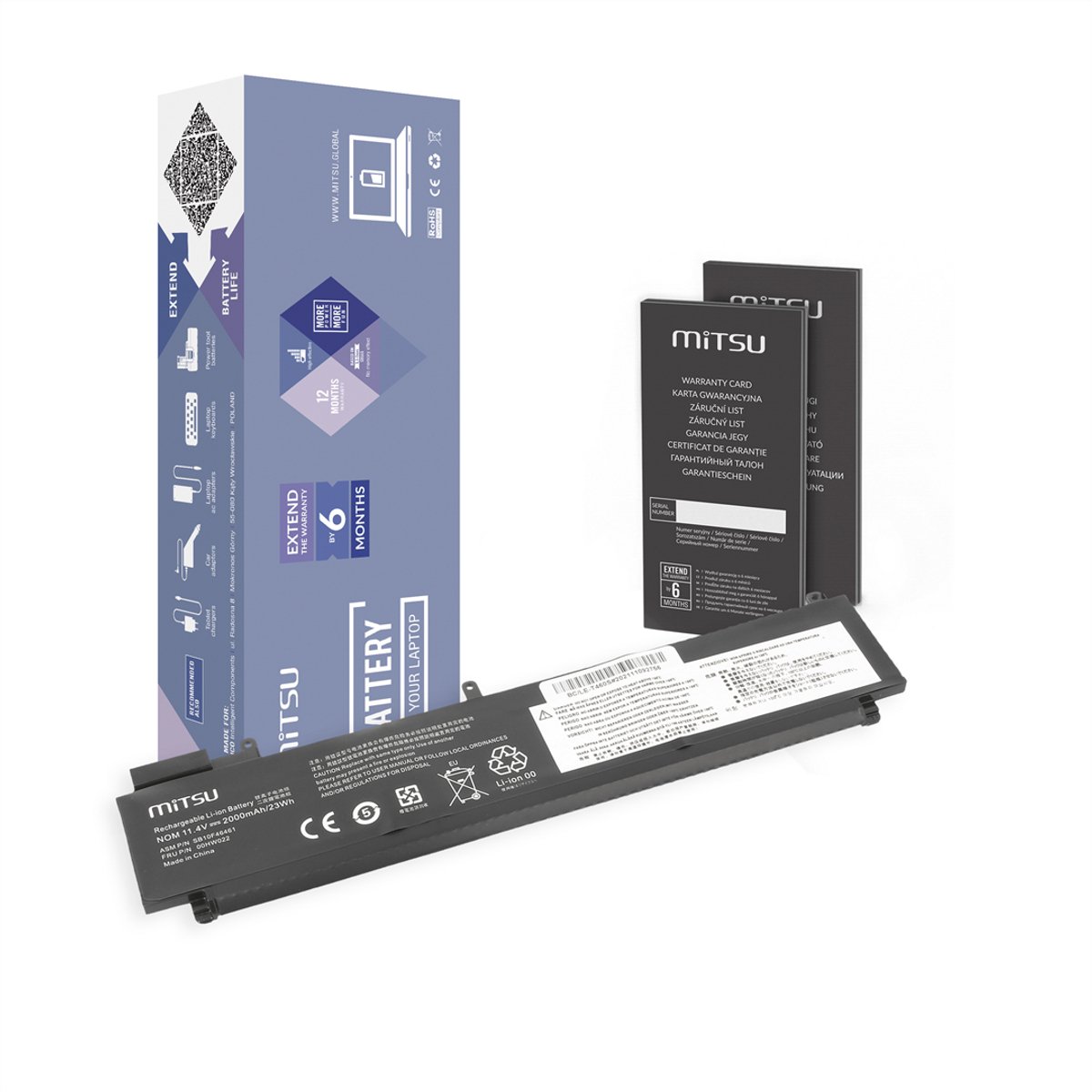 Mitsu - ThinkPad T460s/T470s Batterij - Achter