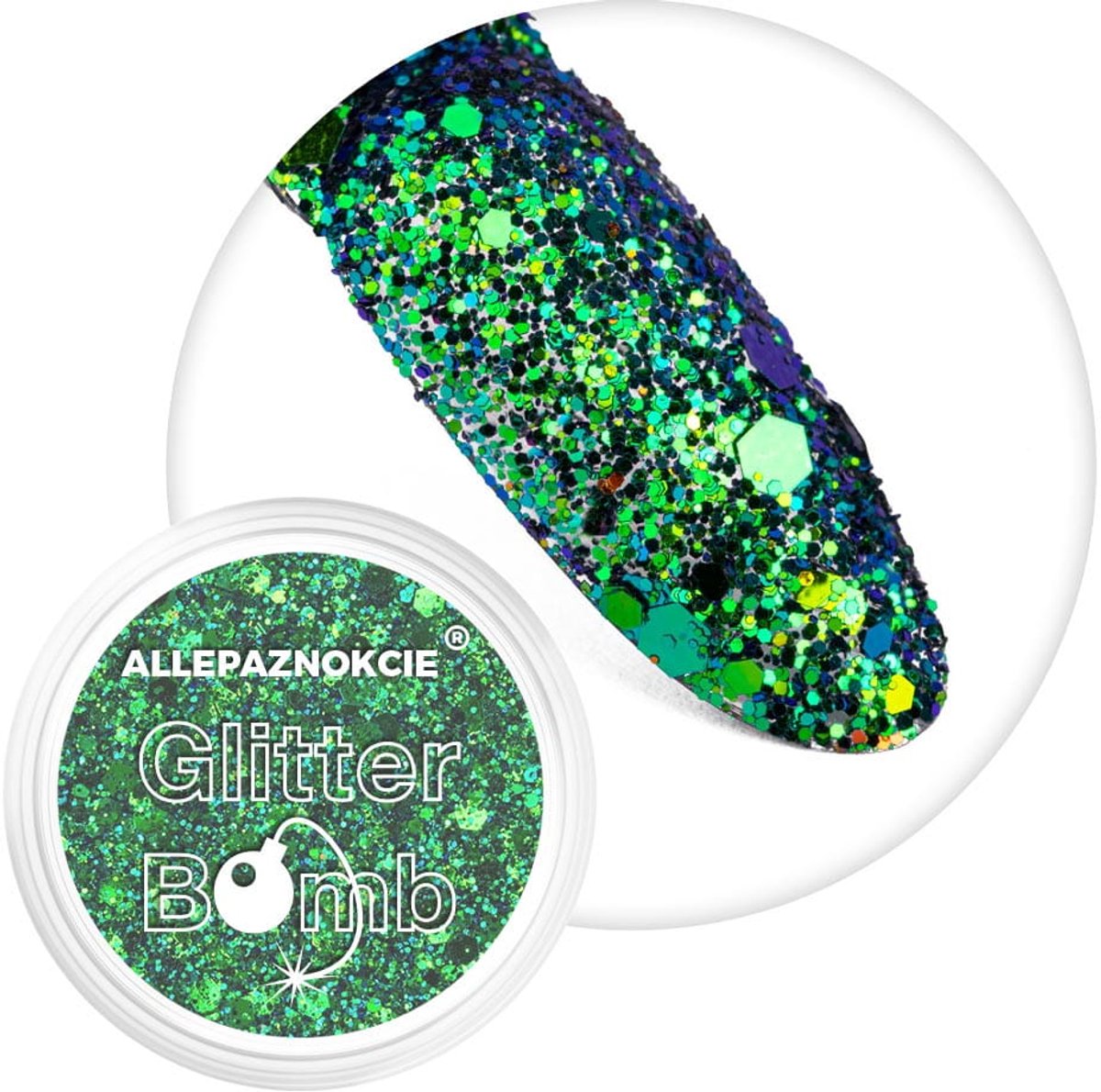 Allepaznokcie - Glitter Bomb Nagelpoeder - Nr 05 - Metalen Glans - Diverse Maten Delen