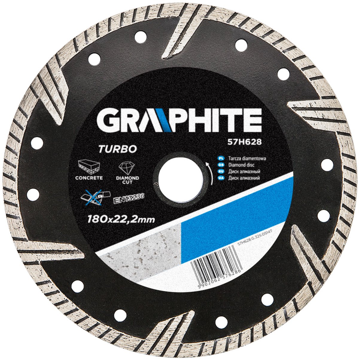 Graphite - Diamantzaagblad - 180mm - Turbo - Betonschijf