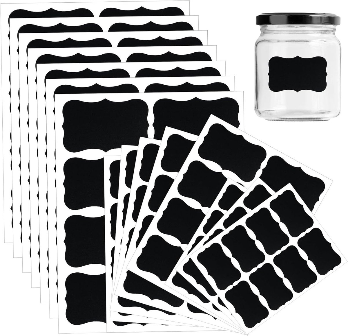 Set van 120 Waterdichte Zelfklevende Labels voor Glazen, Keuken en Specerijpotten - Ideaal voor Organisatie en Identificatie