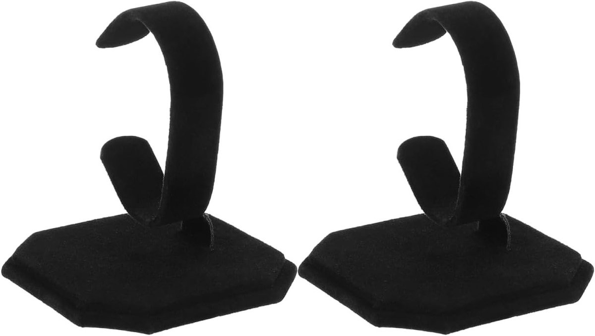 Elegante Suède Horloge Stand - 2 Stuks - Fluwelen Display voor Polshorloges en Sieraden Organizer met Enkelzicht Functie