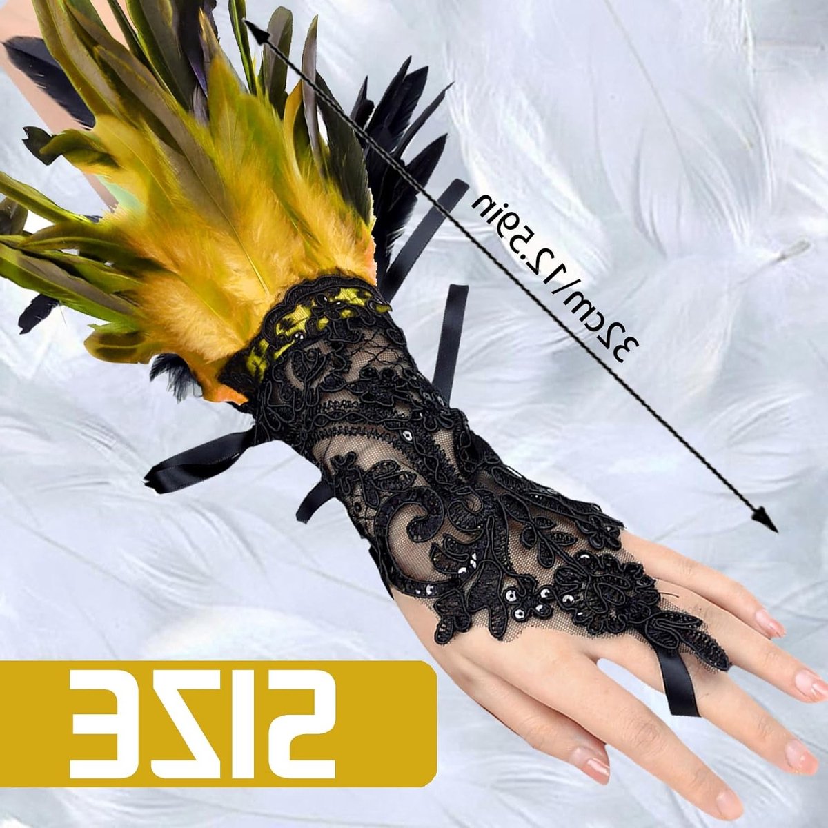 Feather Cuffs en Armband met Veertjes voor Halloween, Carnaval en Gothic Feestjes - Decoratieve Veer Mouwen