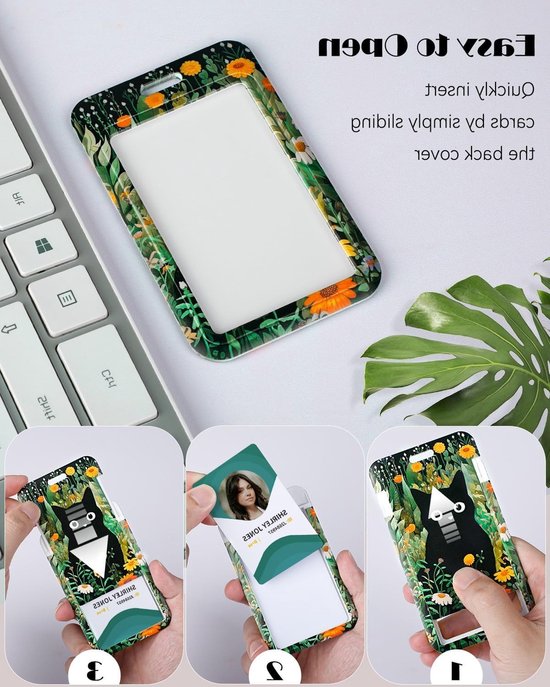 Stijlvolle Badgehouder met Retractable Reel en Detachable Lanyard - Kattenpatroon, Ideaal voor Kantoor, Onderwijs en Evenementen van Merkloos — afbeelding 2