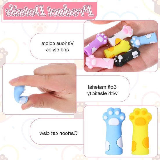 12 Stuks Breiaccessoires, Siliconen Stopper in Kattenpoot Vorm voor Breinaalden, Haaknaalden en DIY Projecten, Ideaal voor Puntbescherming en Creatief Breien van Merkloos — afbeelding 2