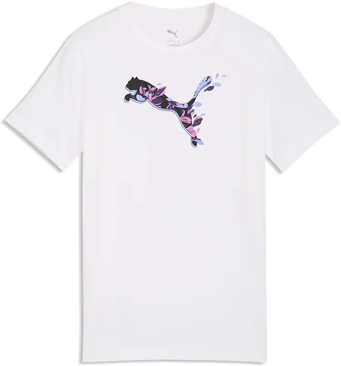 Puma Graphic Floral Cat Tee G T-Shirt Fashion Wear Kinderen Wit
