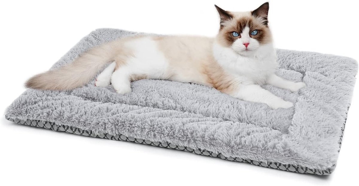 Superzachte Pluche Kattenbed Mat, Dubbelzijdig Wasbare Hondendeken, Ademend en Opvouwbaar, 60x42cm, Ideaal voor Thuis, Reizen en Buitenactiviteiten