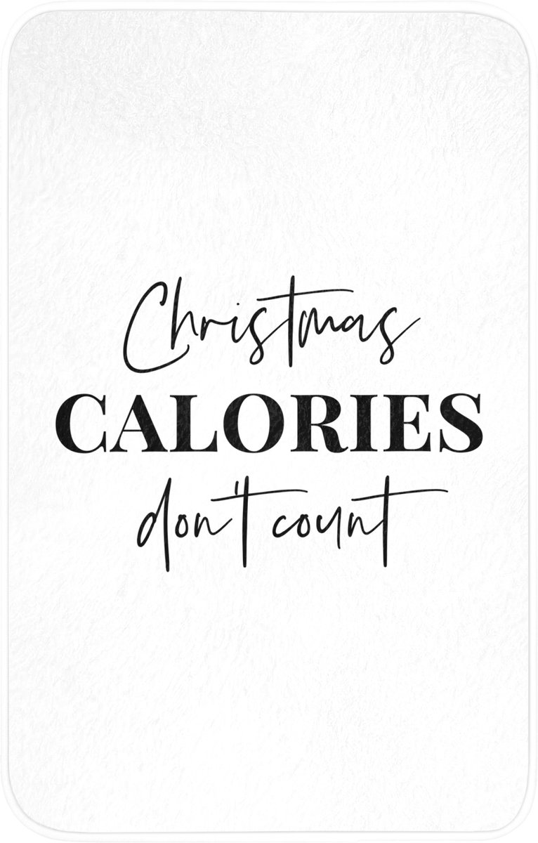 WC mat 50x80 cm - Antislip - Kerst quote - Winter - Christmas calories - Wit - Toiletmat -