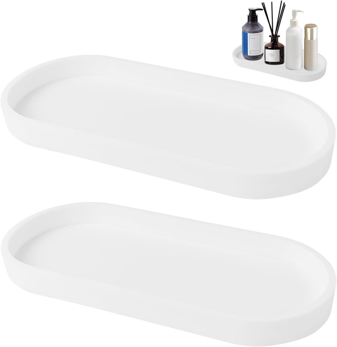Decoratieve Silicone Badkamer Tray Set - Kleine Opslag Tray voor Make-up en Keuken - Moder