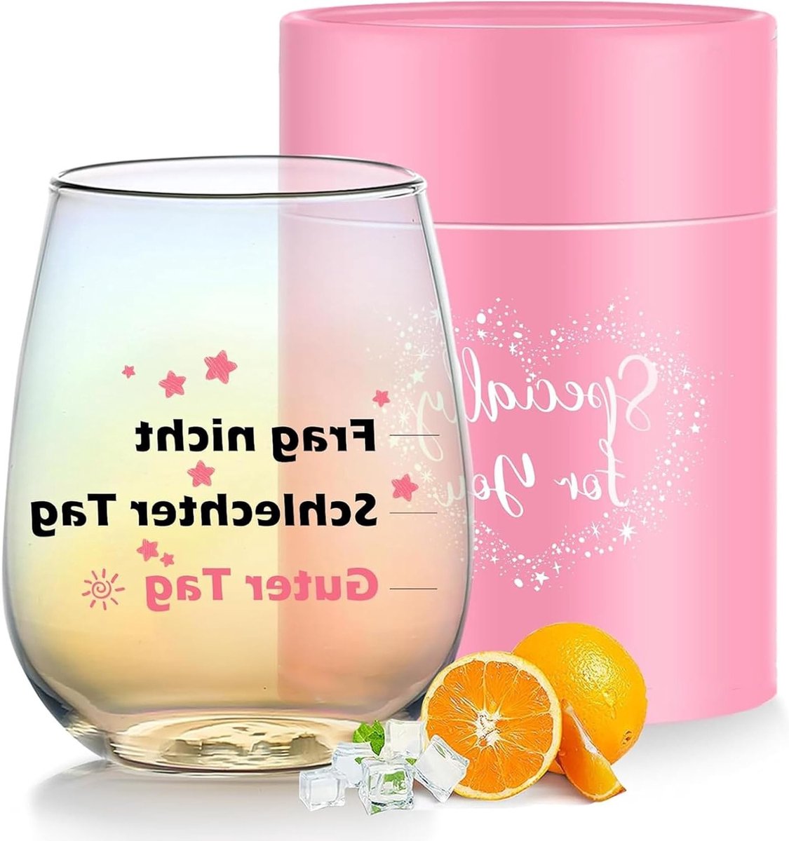 Iridescent Wijn Glas met Gravure, Leuk Cadeau voor Vrouwen, Verjaardag, Moederdag en Bruiloft