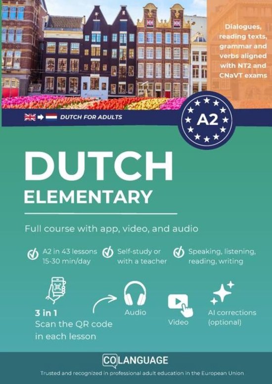 Dutch A2 elementary: full course with app, video, and audio - cover
