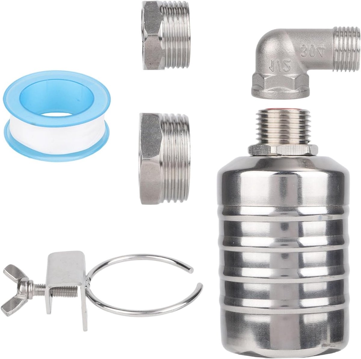 Automatische Waterniveau Controller met RVS Leiding, Lekvrije Float Valve Set voor Aquarium, Zwembad en Dierentrog
