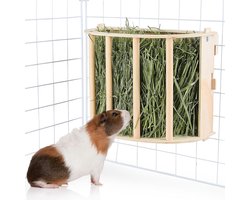 Houten Hooi Rack, Hooi Voeder voor Konijnen, Cavia's, Chinchilla's en Kleine Huisdieren