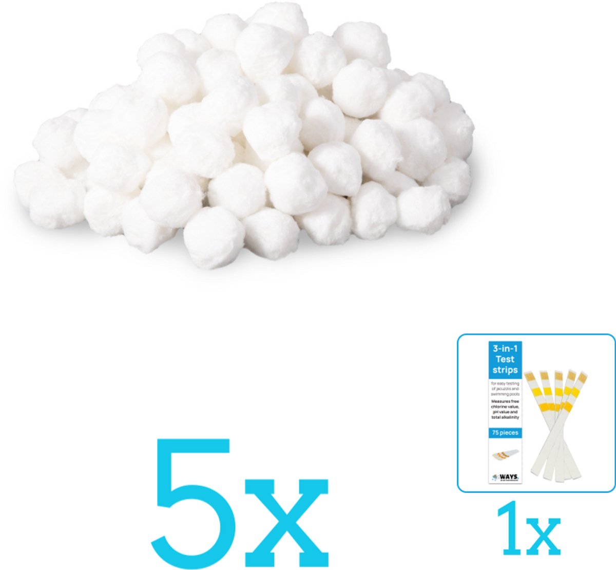 Intex - Filtermateriaal - Filterbollen 29045 - Geschikt voor Zandfilterpomp - Volumebundel - Filterbollen - 5-delig