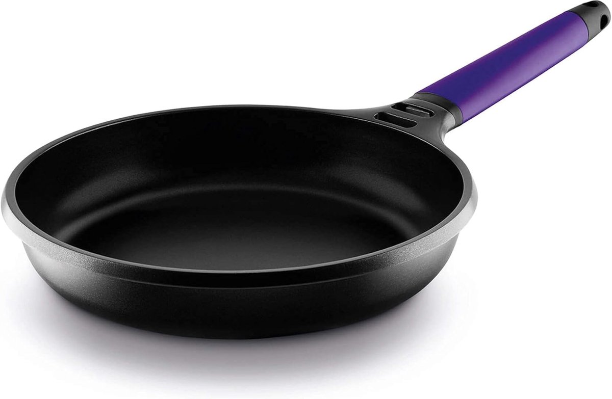 Inductie Koekenpan - Afneembaar Handvat Pan - Dagelijks Koken - Gegoten Aluminium - 22 cm - Paars