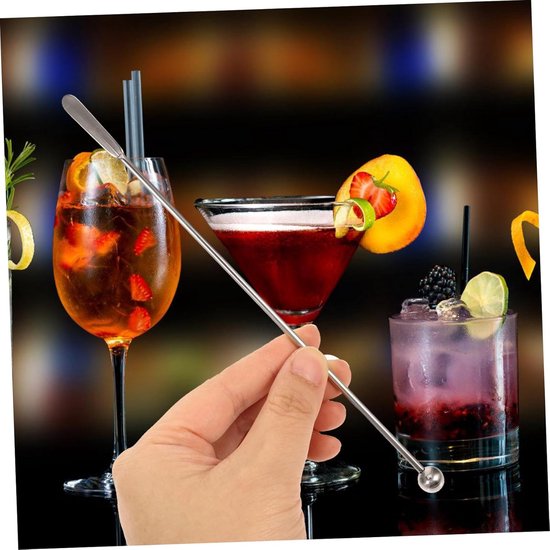 Roerstaaf - Sap mengstaafjes - Cocktails mixen - Roestvrij staal - 19.2 cm - Zilver — afbeelding 3