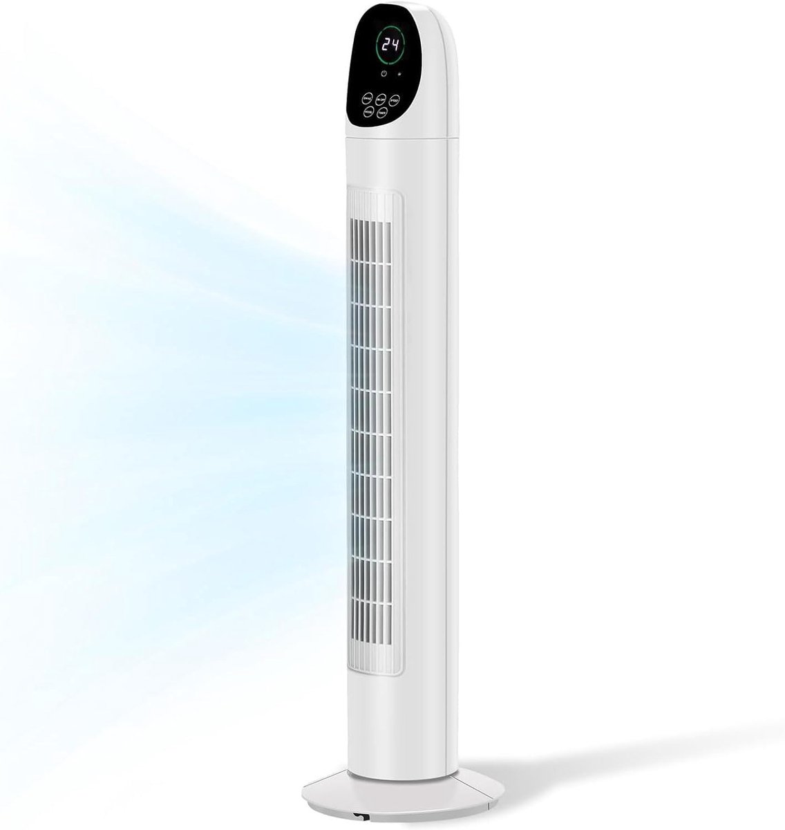 Elektrische Torenventilator - Bladloze Vloerventilator - Zomerse Koelte - Instelbare Timer - 7.5 Uur Timer - Wit