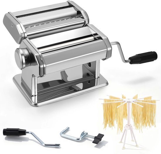 Celestul Multifunctionele Handmatige Noedelmachine - RVS Noedelmaker & Pastamachine - Huishoudelijke Pastaroller - Verstelbare Deegdikte van Merkloos — afbeelding 3