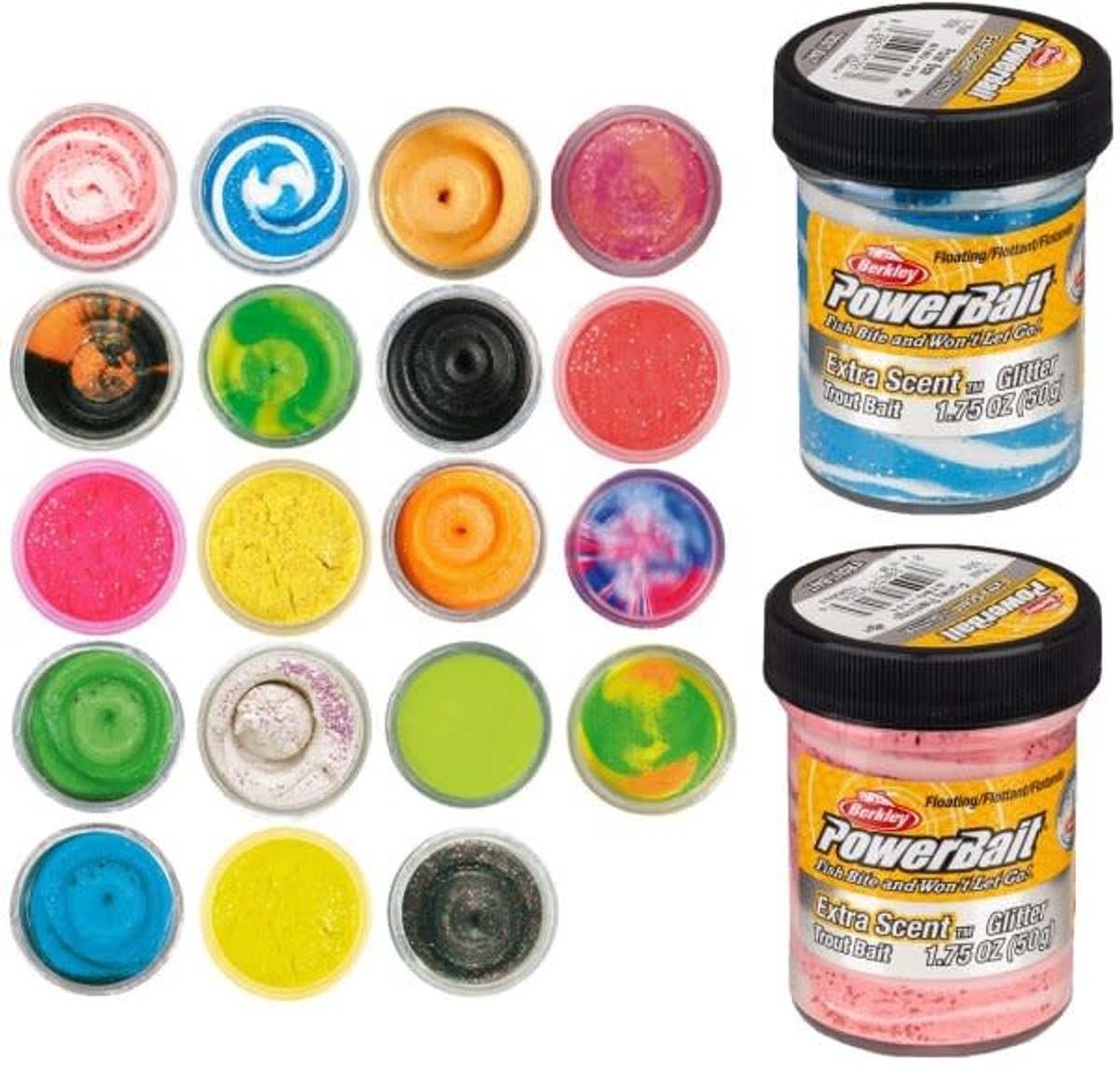 Powerbait EU Glitter Trout Bait 50g – Foreldeeg met Glitter en PowerBait Formule - Kleur : Sunshine Yellow Glitter