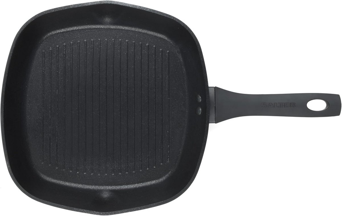 Grill Pan - Koekenpan Hex - Lekker Koken - 5x Sterker Antiaanbaklaag - 28 cm - Zwart