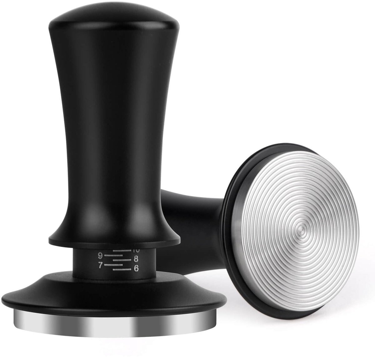 Espressostamper van 53 mm - koffiestamper voor espressomachine - espressostamper met veermechanisme - in diepte verstelbare handstamper voor espresso van 53 mm