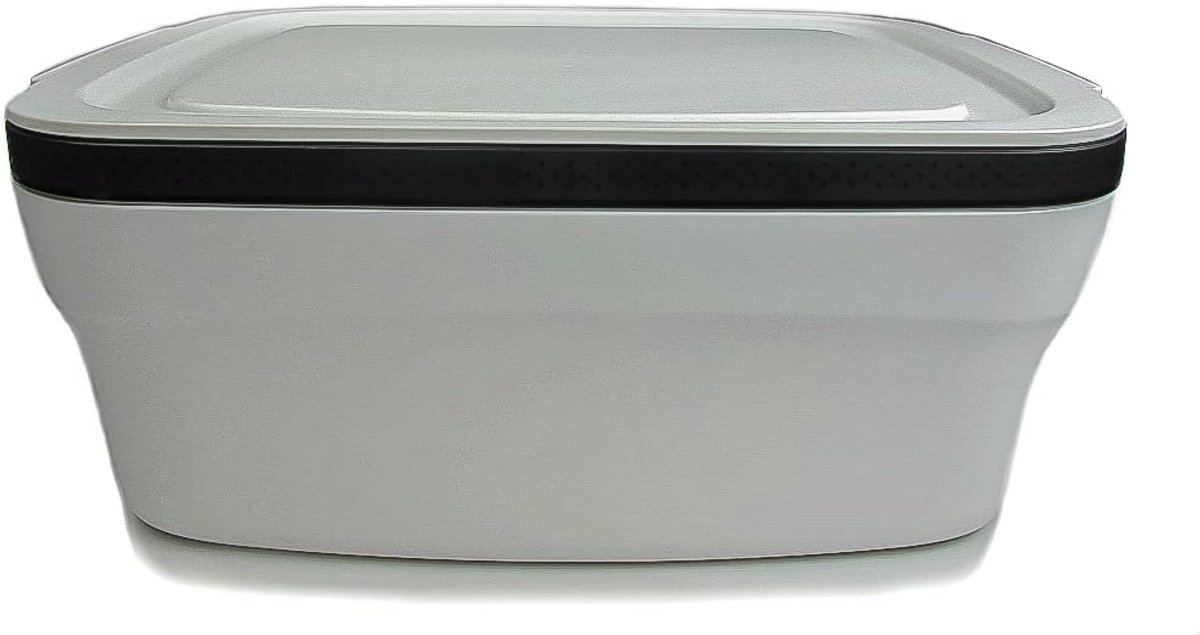 Broodtrommel Bewaarder Broodbak Opslag Vers Houden Groot Rechthoekig 38x27x15 cm Wit Zwart